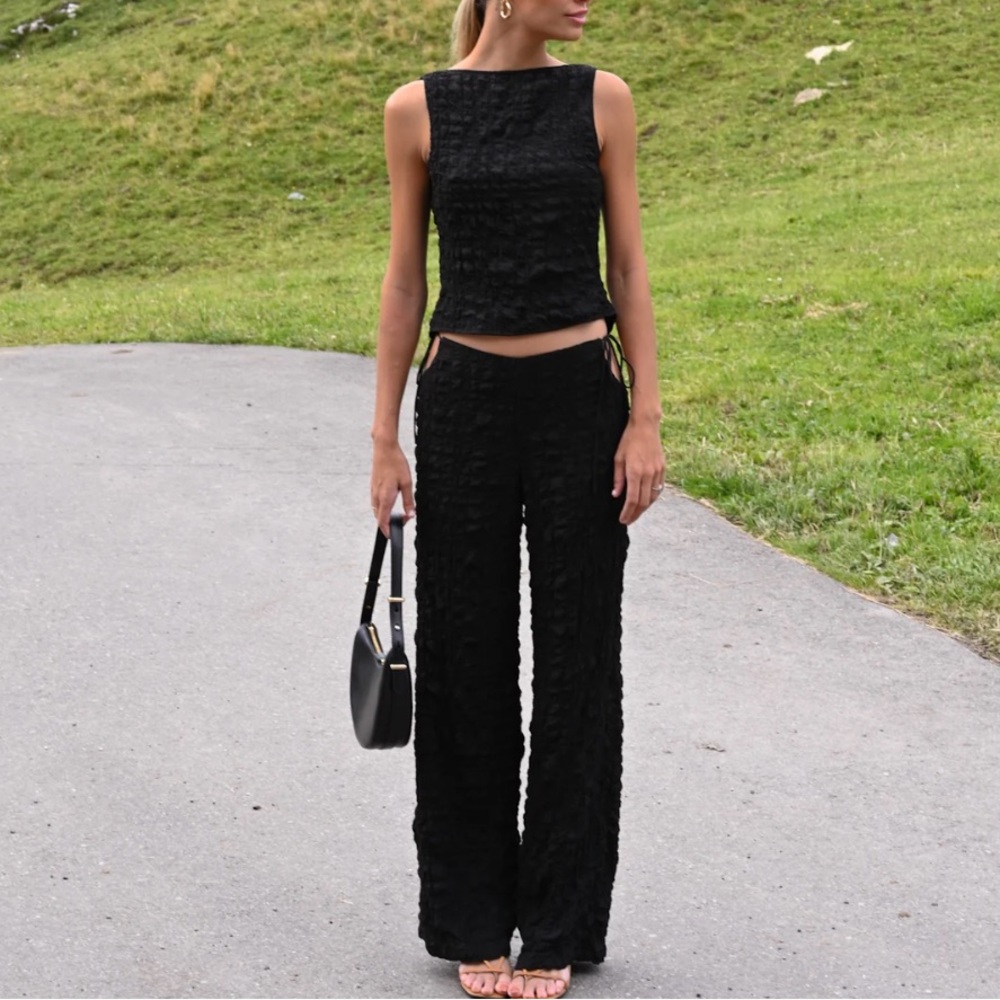 YLLW Tatum Bubble Tie Vest & Jai Bubble Tie Pants Set